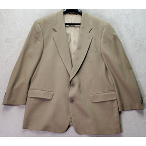 Domani Uomo Blazer Jacket Men's Size 46 Tan 100% Wool Single Breasted Two Button